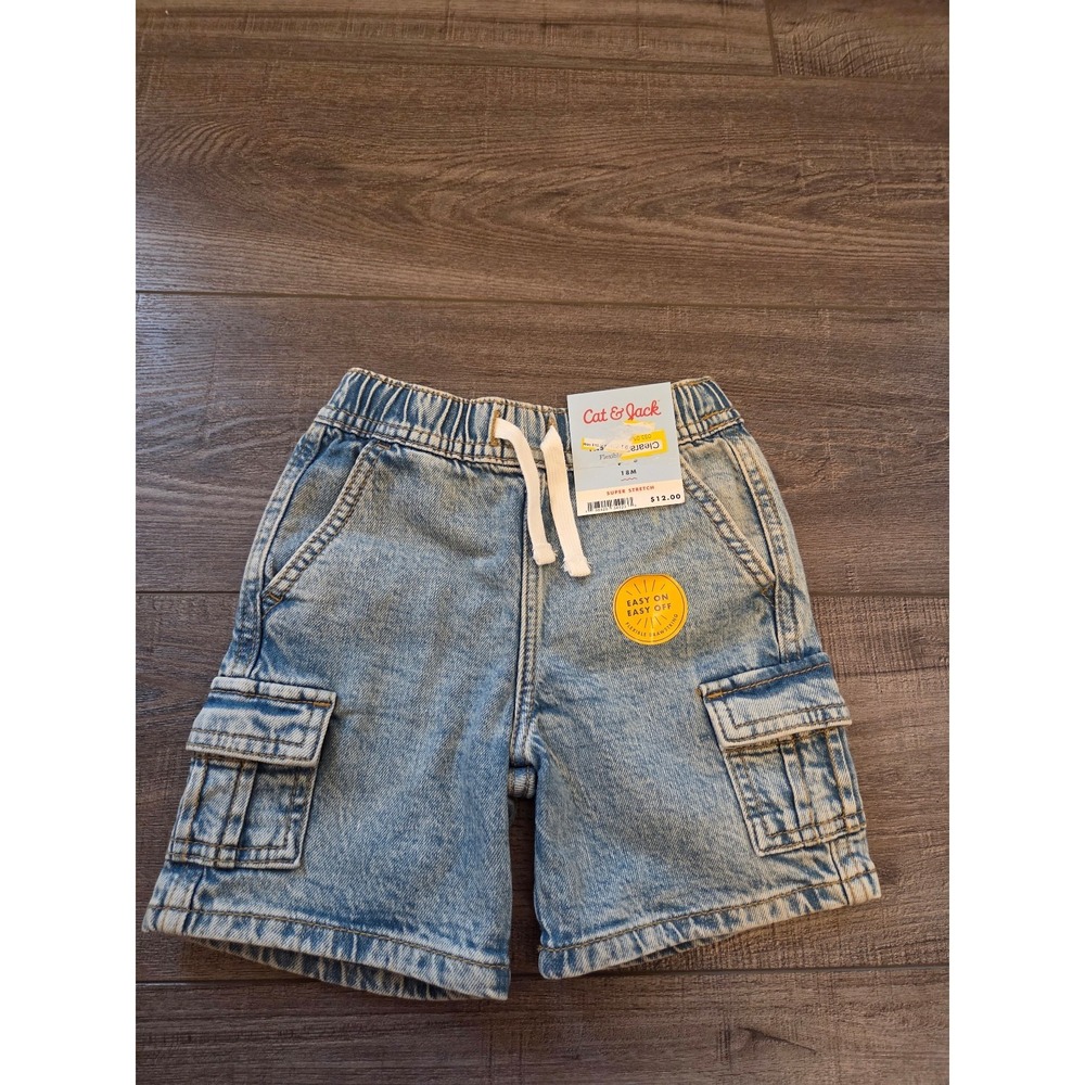Cat‎ and jack baby boy denim shorts size 18 mos